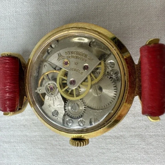 Vintage Ernest Borel Cocktail Red Dial Kaleidoscope Ladies Watch Parts/ Repair - Picture 9 of 11